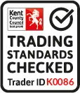 a sign that says trading standards checked