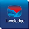 the travelodge logo on a blue square